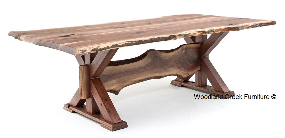 Best ideas about Live Edge Dining Table
. Save or Pin Rustic Table Live Edge Table Trestle Base Solid Wood Now.