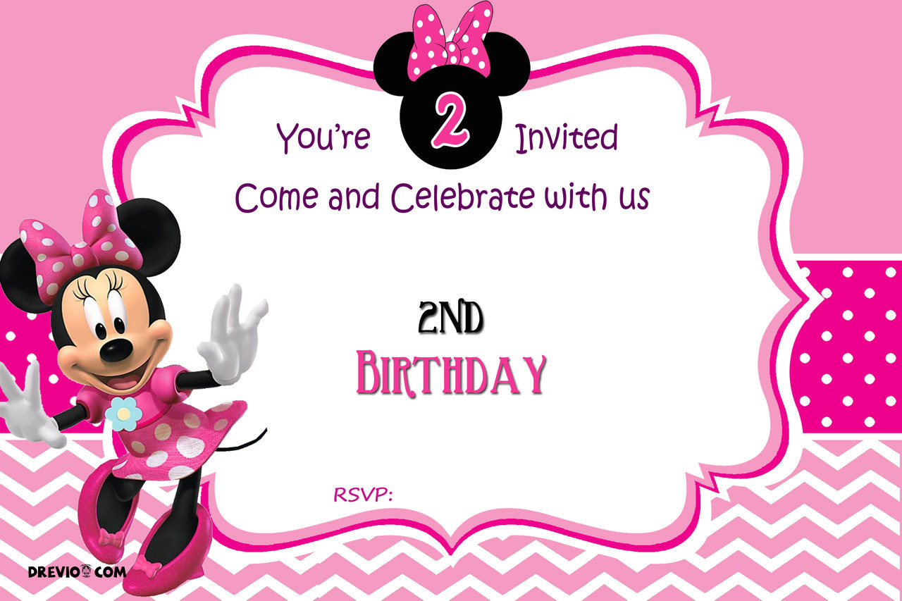 Best ideas about Minnie Mouse Birthday Party Invitations
. Save or Pin FREE Minnie Mouse 2nd Birthday Invitation Template Now.