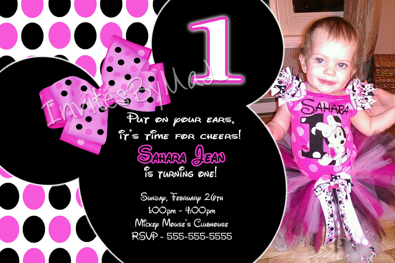 Best ideas about Minnie Mouse Birthday Party Invitations
. Save or Pin Minnie Mouse Invitations 1st Birthday Now.