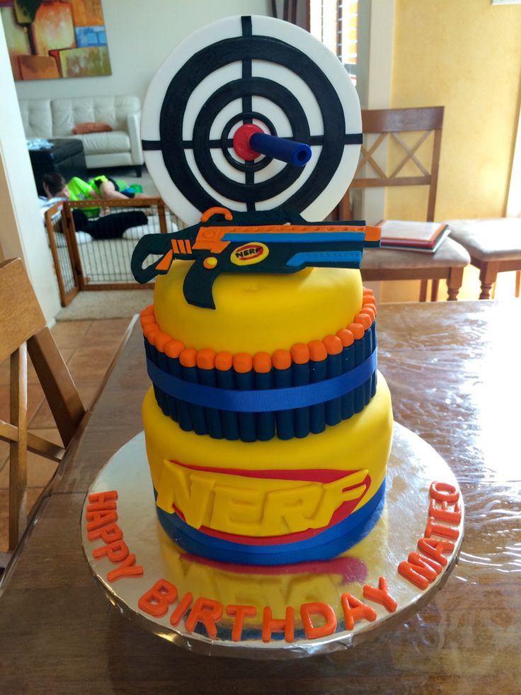 Best ideas about Nerf Birthday Cake
. Save or Pin 25 best ideas about Nerf Gun Cake on Pinterest Now.