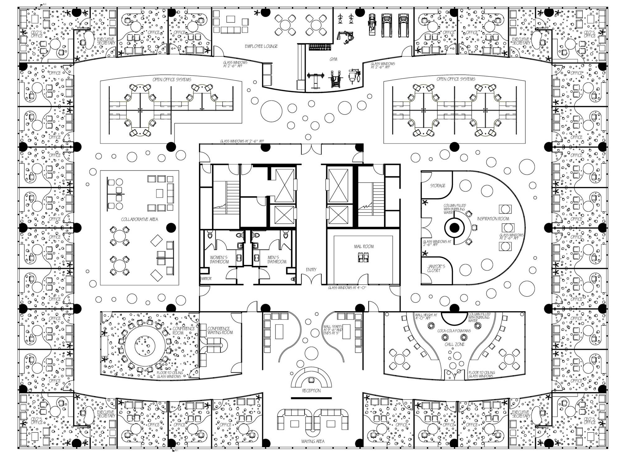 Best ideas about Office Floor Plans
. Save or Pin Drawn office floor plan design Pencil and in color drawn Now.