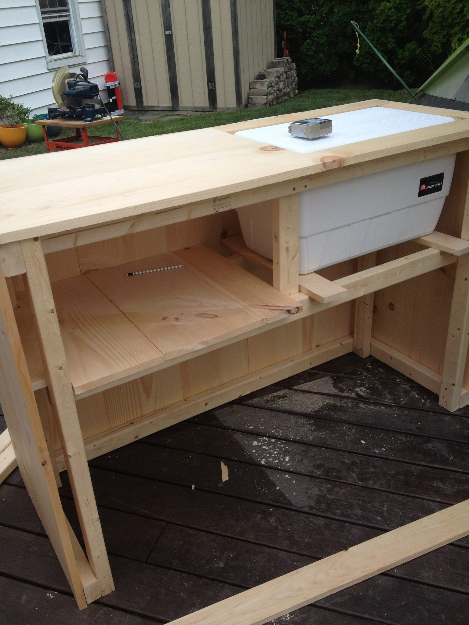 Best ideas about Outdoor Bars DIY
. Save or Pin DIY Outdoor Bar with built in cooler Now.