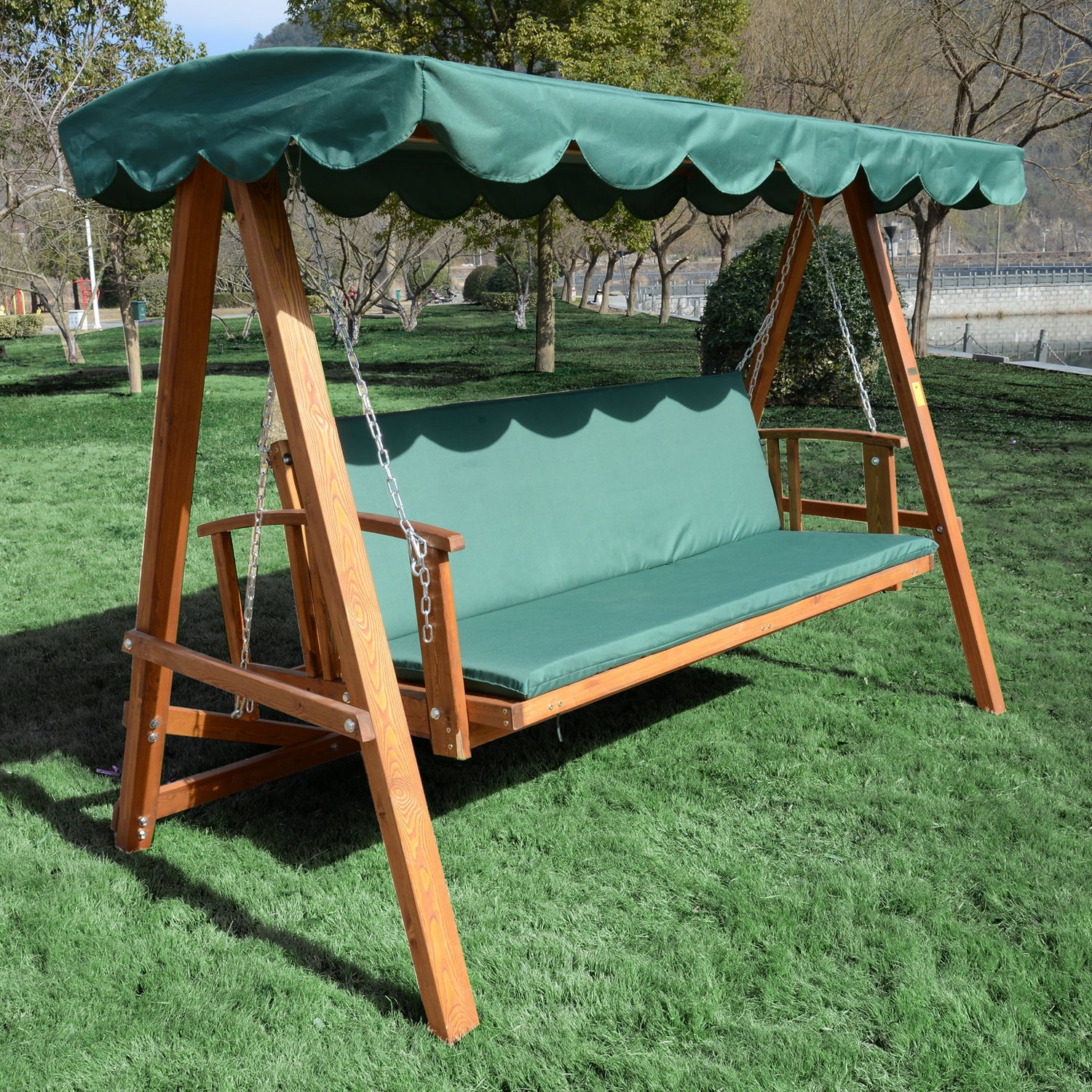 Best ideas about Outdoor Swing Chair
. Save or Pin Outsunny Wooden Garden 3 Seater Outdoor Swing Chair Now.