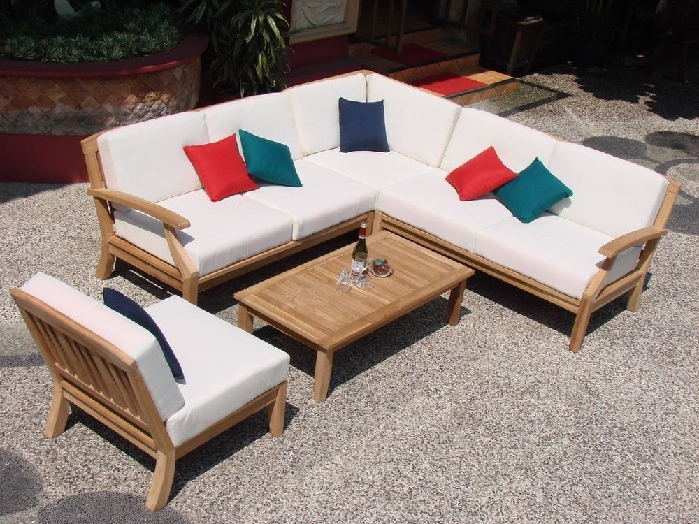 Best ideas about Outdoor Wood Sofa
. Save or Pin 5 PC TEAKWOOD TEAK WOOD INDOOR OUTDOOR PATIO SECTIONAL Now.