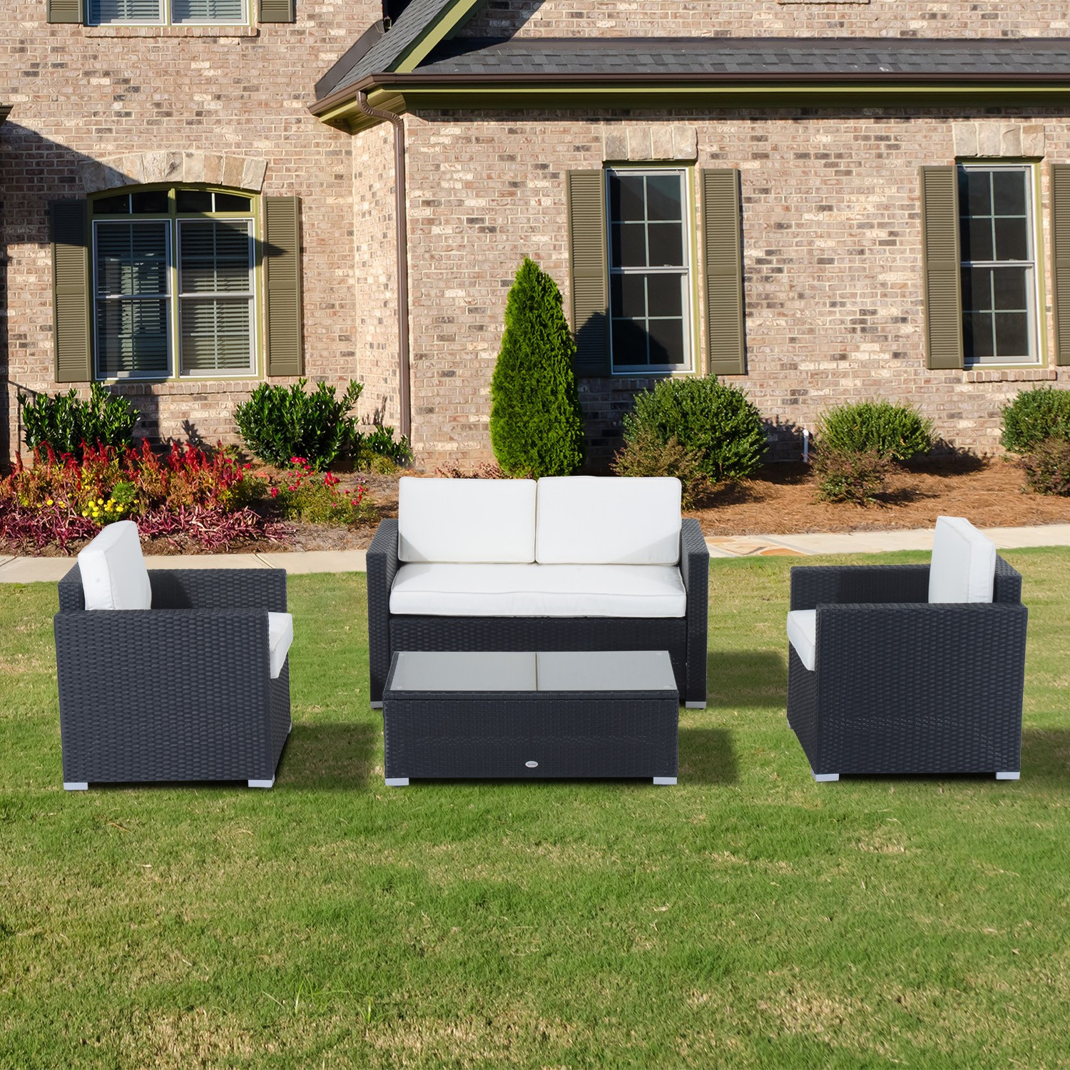 Best ideas about Outsunny Patio Furniture
. Save or Pin Outsunny 4pc Outdoor Rattan Sofa Patio Furniture Set Now.