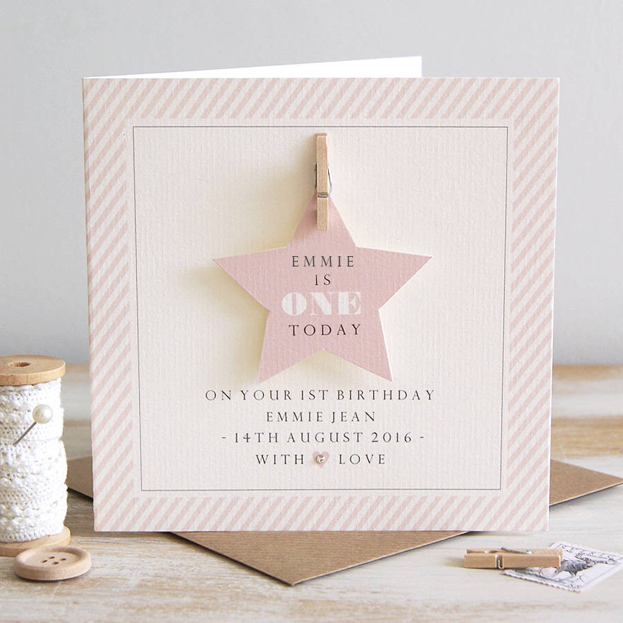 Best ideas about Personalise Birthday Card
. Save or Pin personalised star first birthday card by button box cards Now.