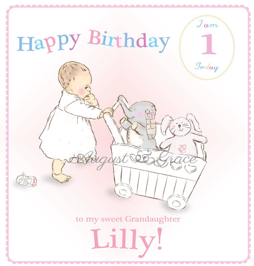 Best ideas about Personalise Birthday Card
. Save or Pin personalised first birthday card pink by august & grace Now.