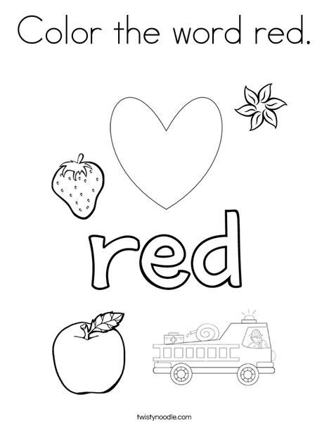 Best ideas about Preschool Coloring Sheets For Red
. Save or Pin Color the word red Coloring Page Twisty Noodle Now.