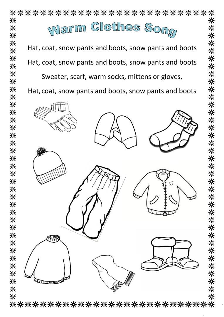 Best ideas about Preschool Coloring Sheets From The Jacket I Wera In The Snow
. Save or Pin Winter clothes song en hommage to Arianey s version Now.