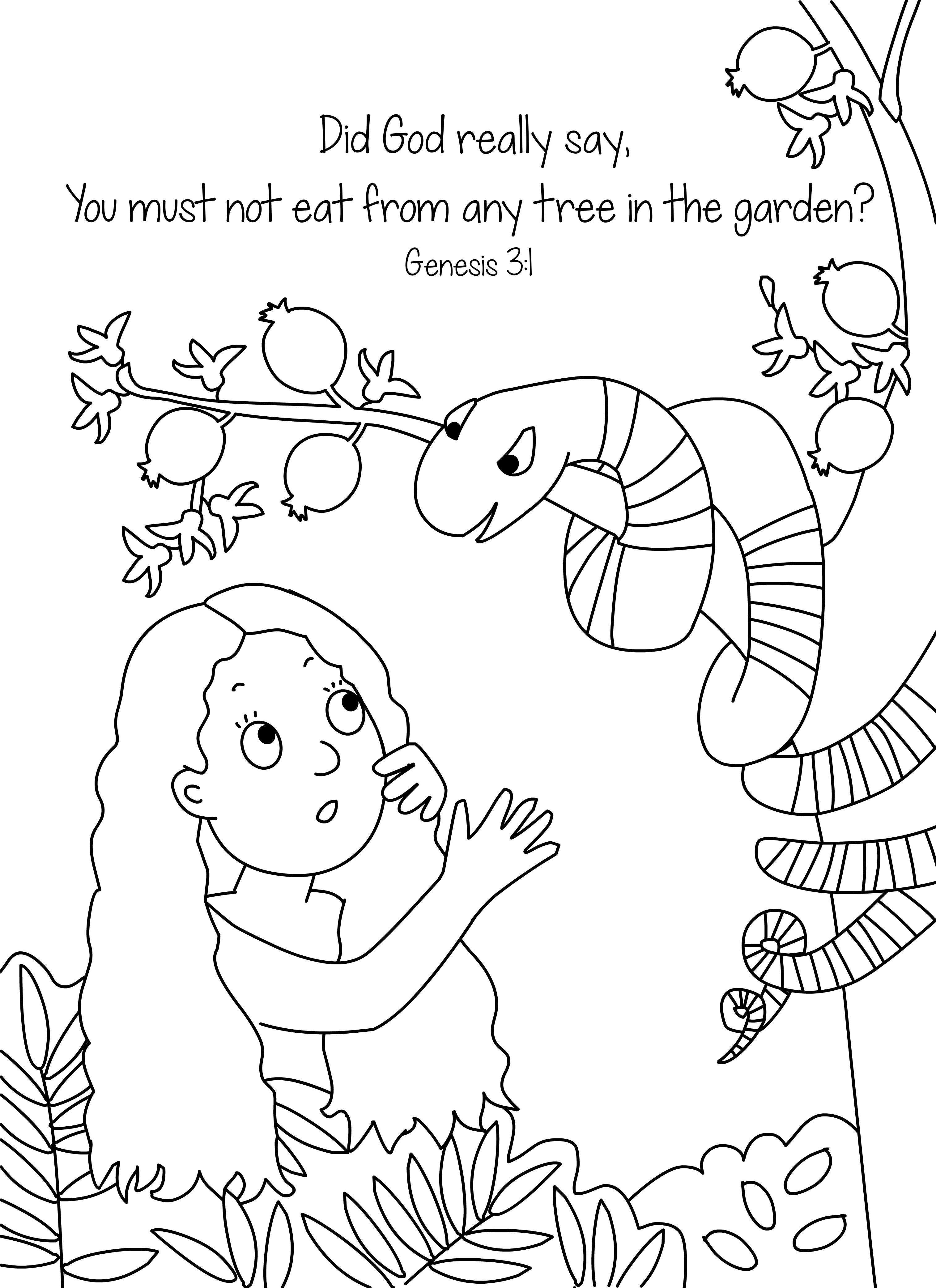 Best ideas about Preschool Coloring Sheets Genesis
. Save or Pin Adam and Eve and the sneaky snake color page from Cullen s Now.