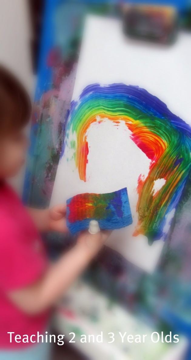 Best ideas about Rainbow Artwork For Preschoolers
. Save or Pin Rainbow Sponge Painting on the Easel Now.