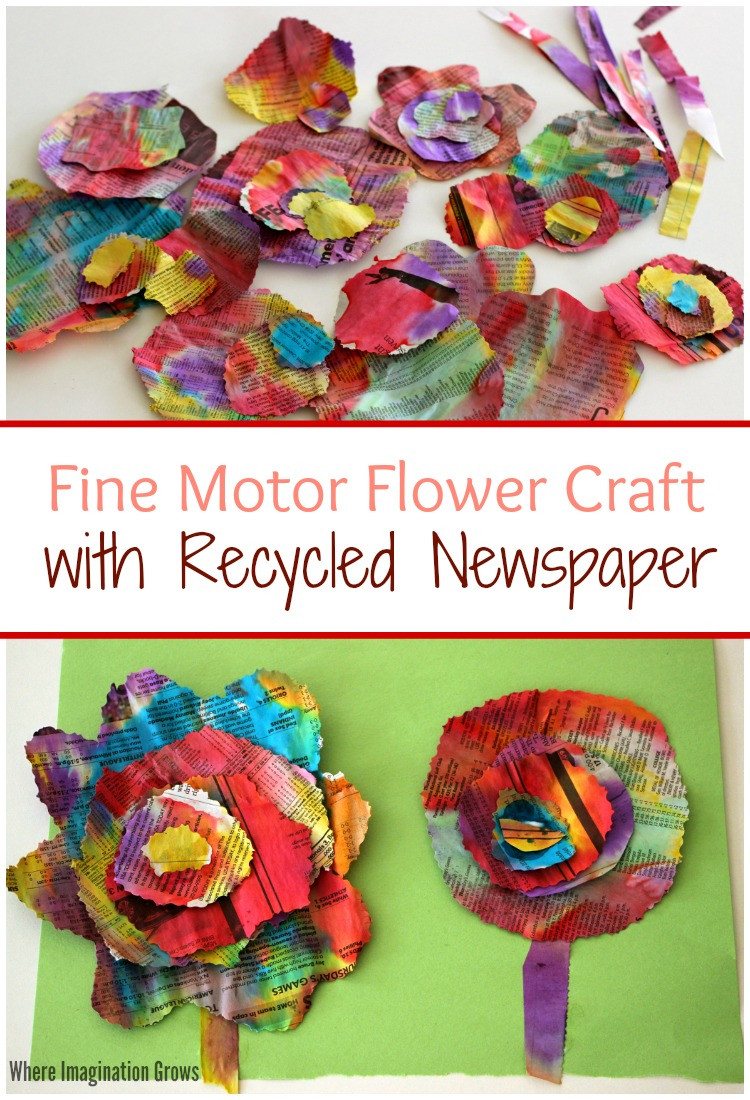 Best ideas about Recycling Craft For Preschoolers
. Save or Pin Watercolor & Recycled Newspaper Flower Craft Where Now.