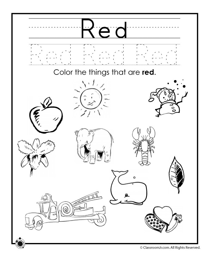Best ideas about Red Coloring Pages For Kids
. Save or Pin Kindergarten Color Worksheets Coloring Home Now.