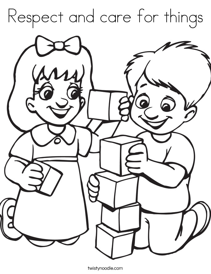 Best ideas about Respect Preschool Coloring Sheets
. Save or Pin Respect and care for things Coloring Page Twisty Noodle Now.