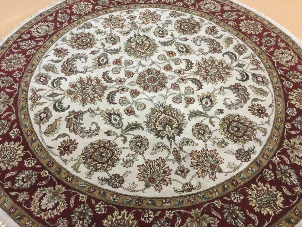 Best ideas about Round Entryway Rugs
. Save or Pin 9 X 9 Beige Red Round Agra Oriental Area Rug Hand Knotted Now.
