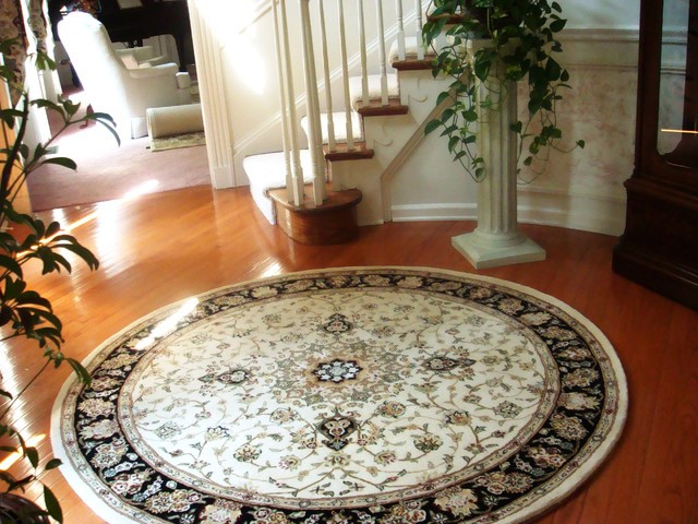 Best ideas about Round Entryway Rugs
. Save or Pin Round Rug with Curved Staircase Traditional Entry Now.