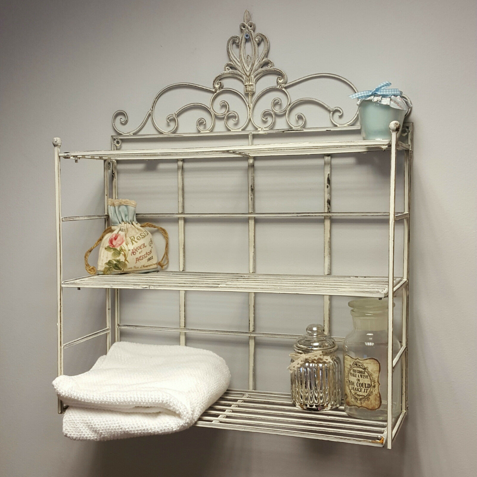 Best ideas about Shabby Chic Shelves
. Save or Pin Shabby Chic Vintage Wall Shelf Storage Unit Display Metal Now.