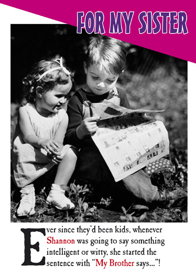 Best ideas about Sisters Birthday Funny
. Save or Pin Sister Birthday Personalised Cards Now.