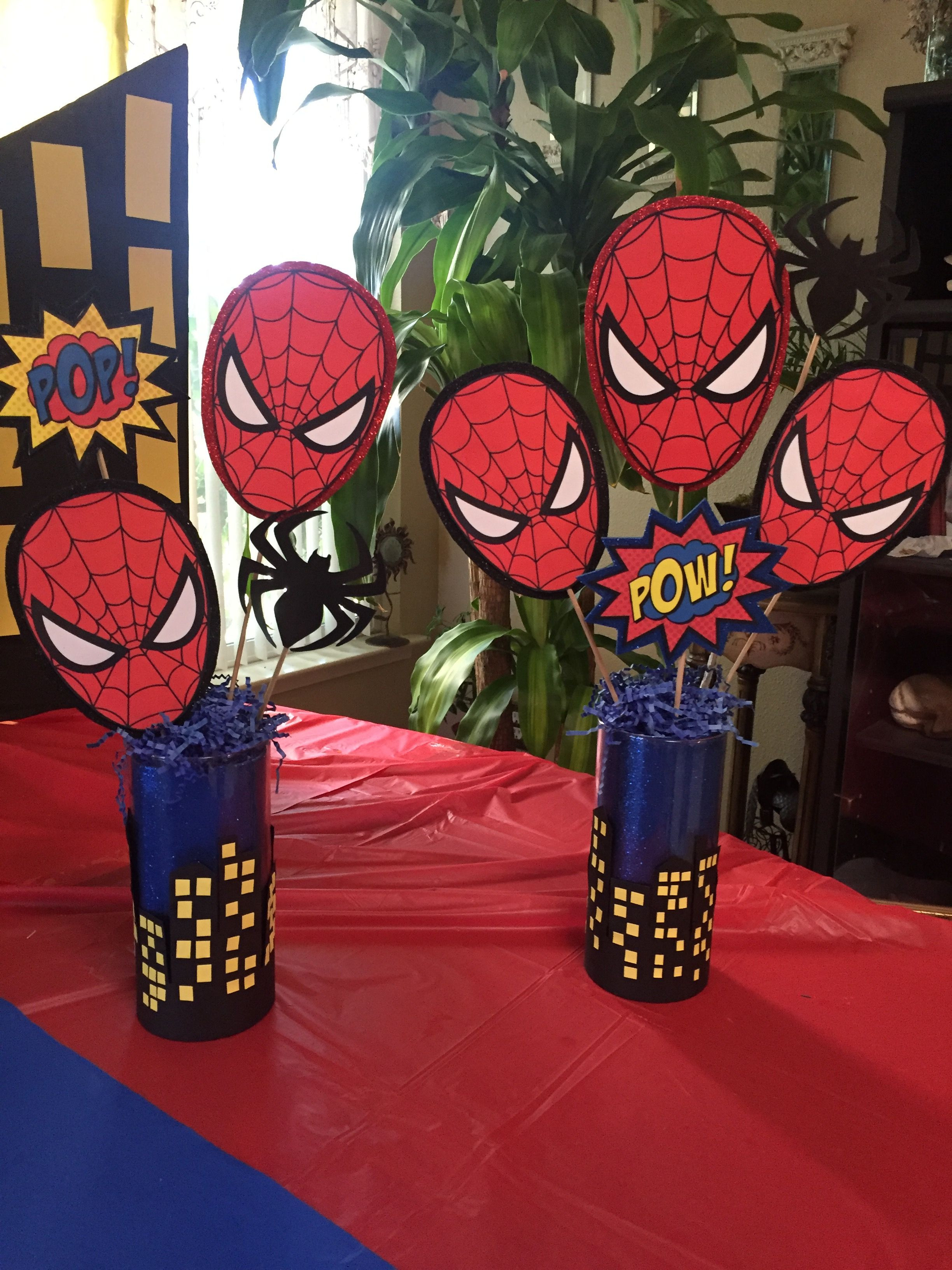 Best ideas about Spiderman Birthday Party
. Save or Pin Spider Man Theme Party Table Centerpieces by Christina L Now.