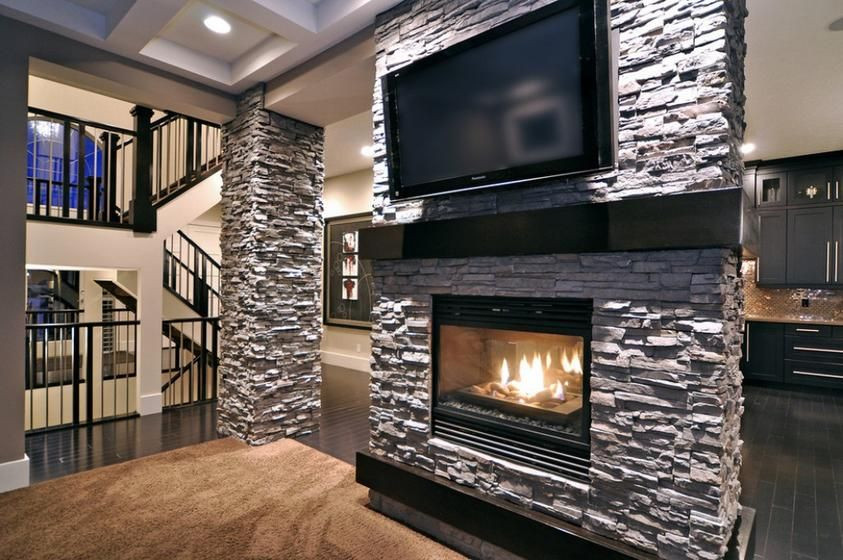 Best ideas about Stacked Stone Accent Wall
. Save or Pin stacked stone accent wall with flat screen tv and Now.