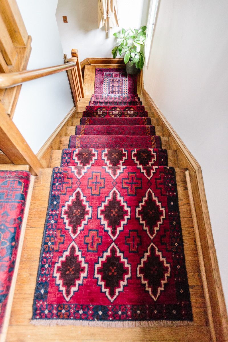 Best ideas about Staircase Rug Runners
. Save or Pin Mix & Matched Patterns DIY Stair Runner Made with Vintage Now.