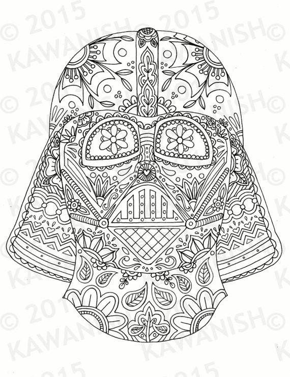 Best ideas about Star Wars Coloring Pages For Adults
. Save or Pin day of the dead darth vader mask adult coloring page t wall Now.