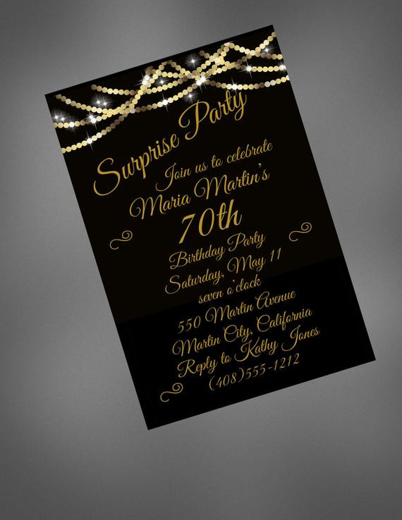 Best ideas about Surprise 70th Birthday Invitations
. Save or Pin 70th Birthday Invitation 70th Surprise Party 80th Birthday Now.