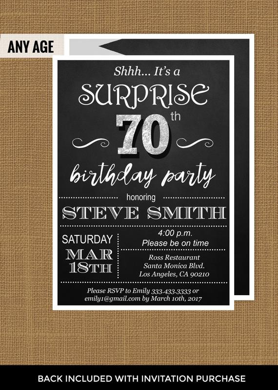 Best ideas about Surprise 70th Birthday Invitations
. Save or Pin Surprise 70 birthday party invitations surprise 70th birthday Now.