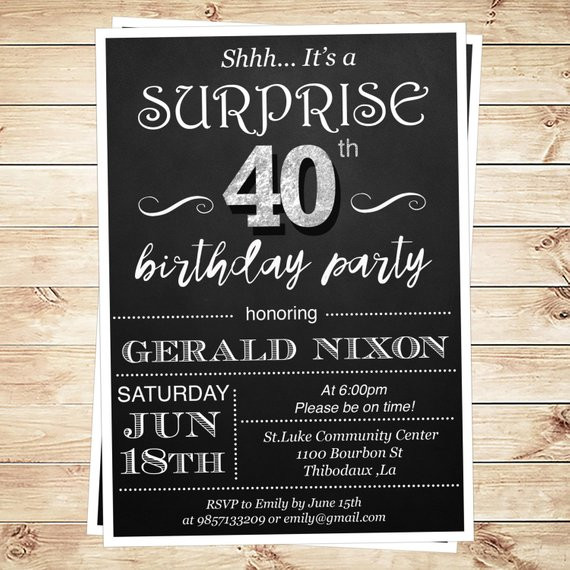 Best ideas about Surprise 70th Birthday Invitations
. Save or Pin Surprise 40th birthday invitation Adult Birthday Now.