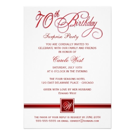 Best ideas about Surprise 70th Birthday Party Invitations
. Save or Pin 70th Birthday Surprise Party Invitations Red Now.