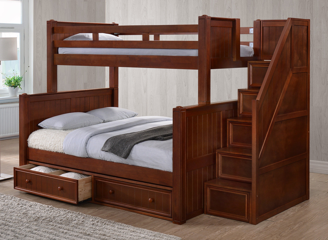 Best ideas about Twin Over Twin Bunk Bed With Stairs
. Save or Pin Dillon Twin over Full Bunk Bed w Storage Stairs Now.