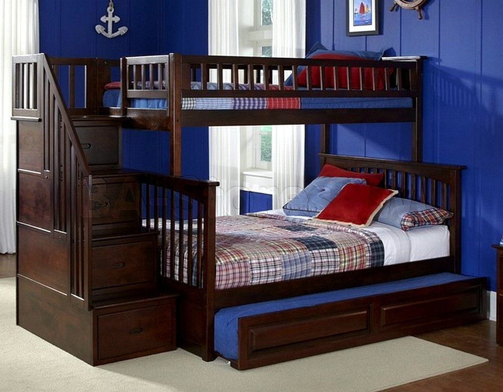 Best ideas about Twin Over Twin Bunk Bed With Stairs
. Save or Pin Bunk Beds With Stairs And Trundle Columbia Staircase Bunk Now.