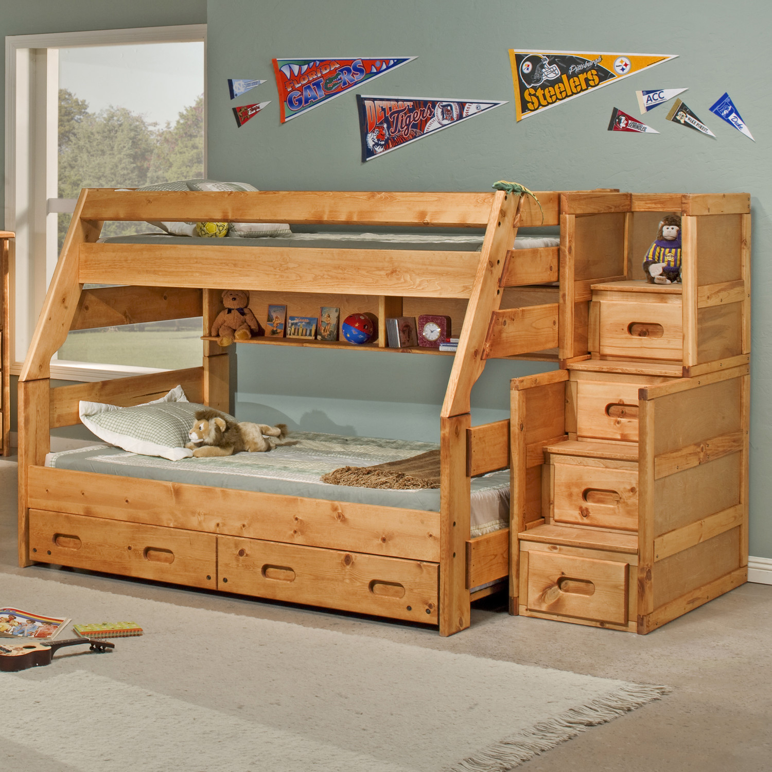 Best ideas about Twin Over Twin Bunk Bed With Stairs
. Save or Pin Twin over Full Bunk Bed with Stairs for Safety Now.