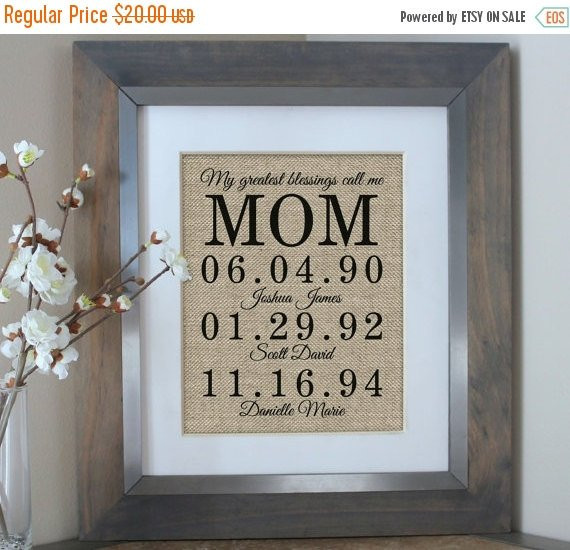 Best ideas about Unique Birthday Gifts For Moms
. Save or Pin Personalized Gift for MOM Mother s Day Gift by EmmaAndTheBean Now.
