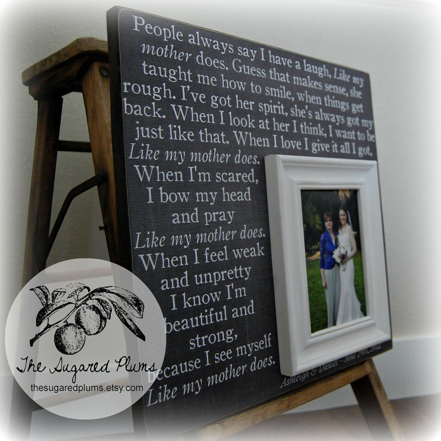 Best ideas about Unique Mother Of The Bride Gift Ideas
. Save or Pin Mother The Bride Gift Personalized Picture Frame Wedding Now.