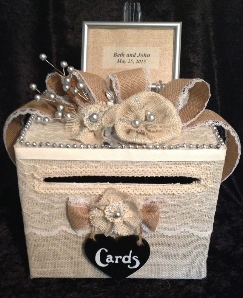 Best ideas about Wedding Gift Card Boxes Ideas
. Save or Pin rustic wedding card box money holder handmade burlap Now.