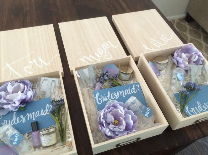 Best ideas about Wedding Gift Ideas For Bridesmaids
. Save or Pin DIY bridesmaid boxes crafty me Now.