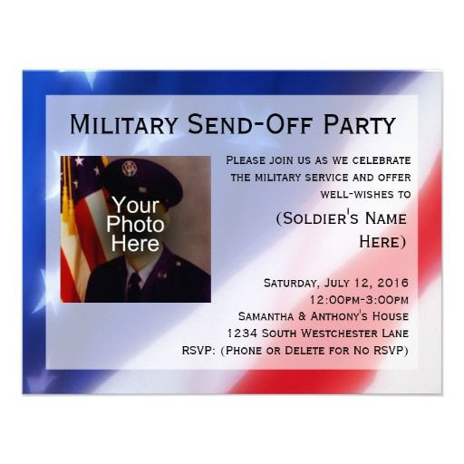 Best ideas about When To Send Out Birthday Invitations
. Save or Pin Patriotic Military Send off Party Invitation Now.