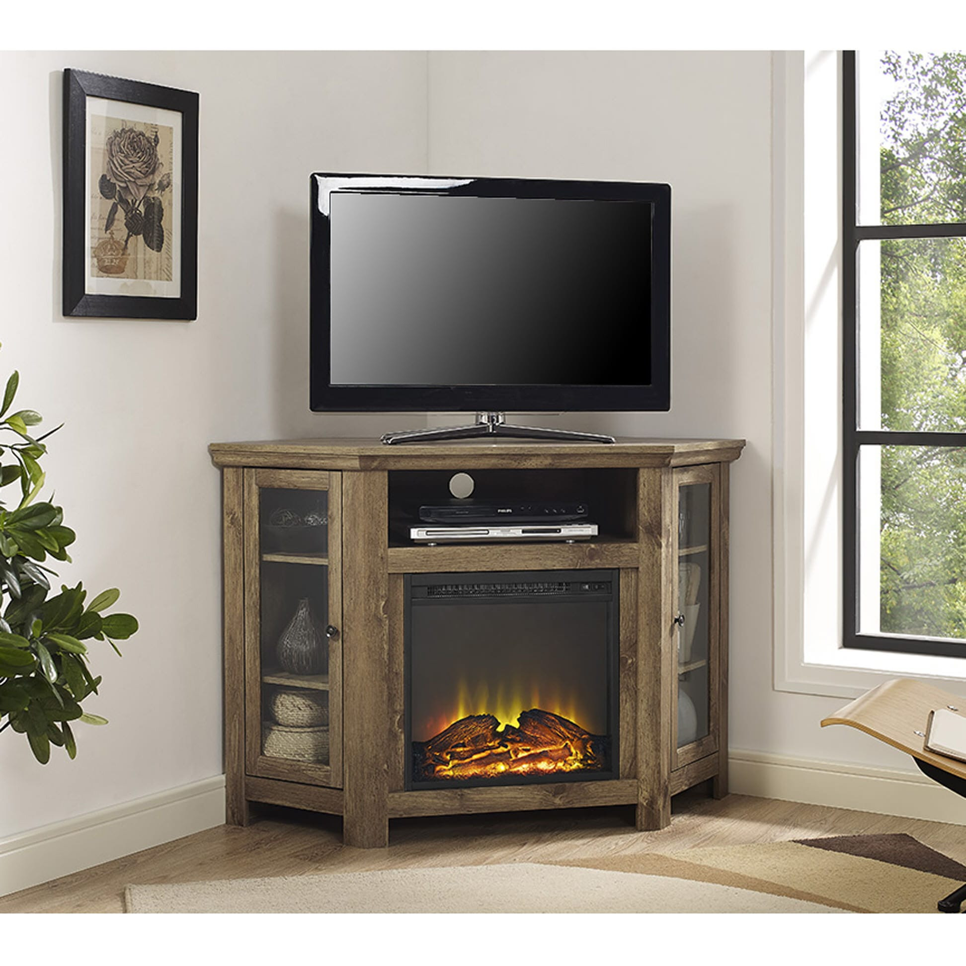 Best ideas about White Corner Fireplace Tv Stand
. Save or Pin Jackson 48 Inch Corner Fireplace TV Stand Barnwood by Now.