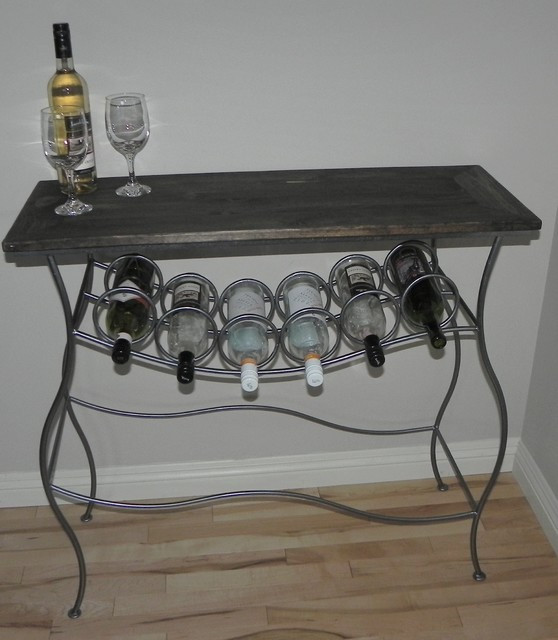 Best ideas about Wine Rack Side Table
. Save or Pin Iron Wine Rack Console Table with Distressed Wood Top Now.