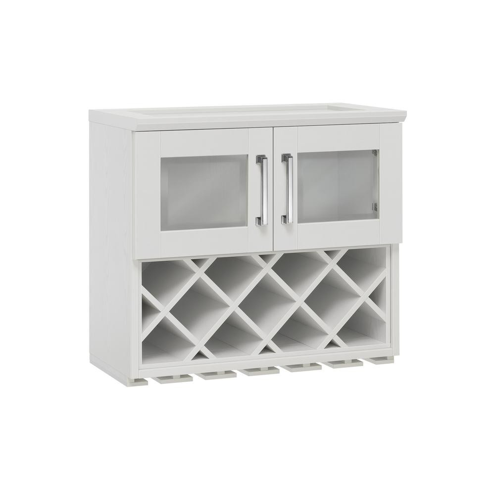 Best ideas about Wine Rack Wall Cabinet
. Save or Pin NewAge Products Home Bar White Wall Wine Rack Cabinet Now.