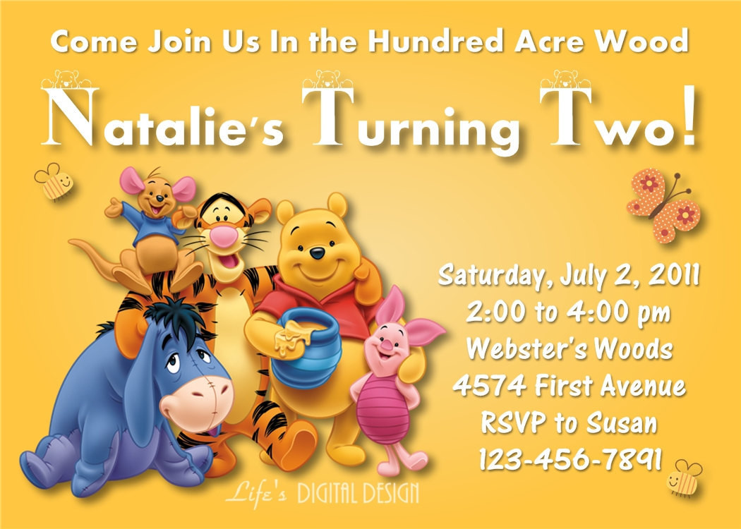 Best ideas about Winnie The Pooh Birthday Invitations
. Save or Pin Winnie the Pooh Invitation Birthday Yellow Customizable Now.