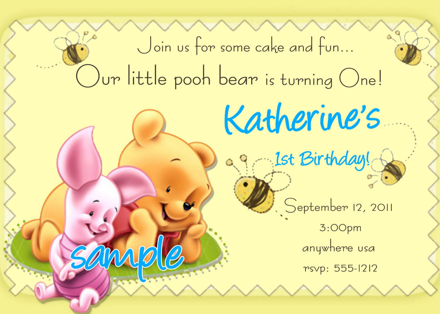 Best ideas about Winnie The Pooh Birthday Invitations
. Save or Pin Winnie the Pooh 1st Birthday Invitations Printable Now.