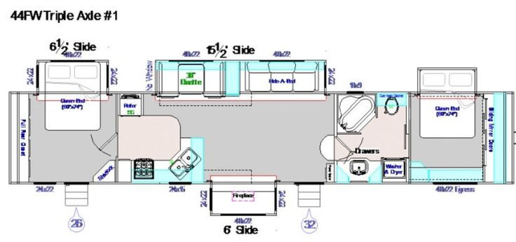 Best ideas about 2 Bedroom 5Th Wheel
. Save or Pin 44 foot fifth wheel 4 slide outs 2 exit doors corner Now.