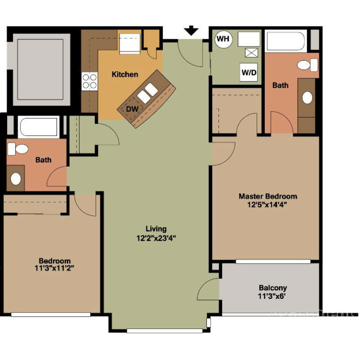 Best ideas about 2 Bedroom Apartment Floor Plans
. Save or Pin 2 Bedrooms Floor Plans Jackson Square Now.