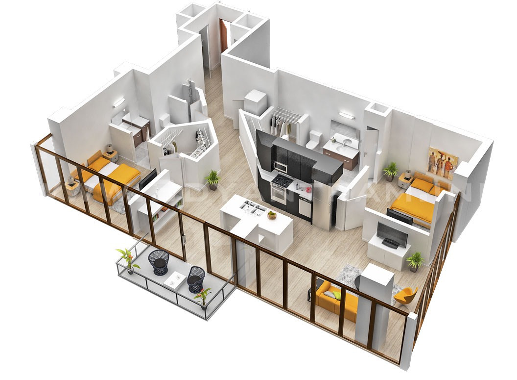 Best ideas about 2 Bedroom Apartment Floor Plans
. Save or Pin 25 Two Bedroom House Apartment Floor Plans Now.