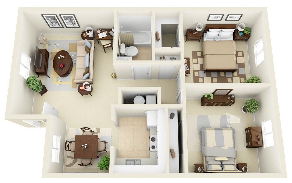 Best ideas about 2 Bedroom Apartment Floor Plans
. Save or Pin 2 Bedroom Apartment House Plans Now.