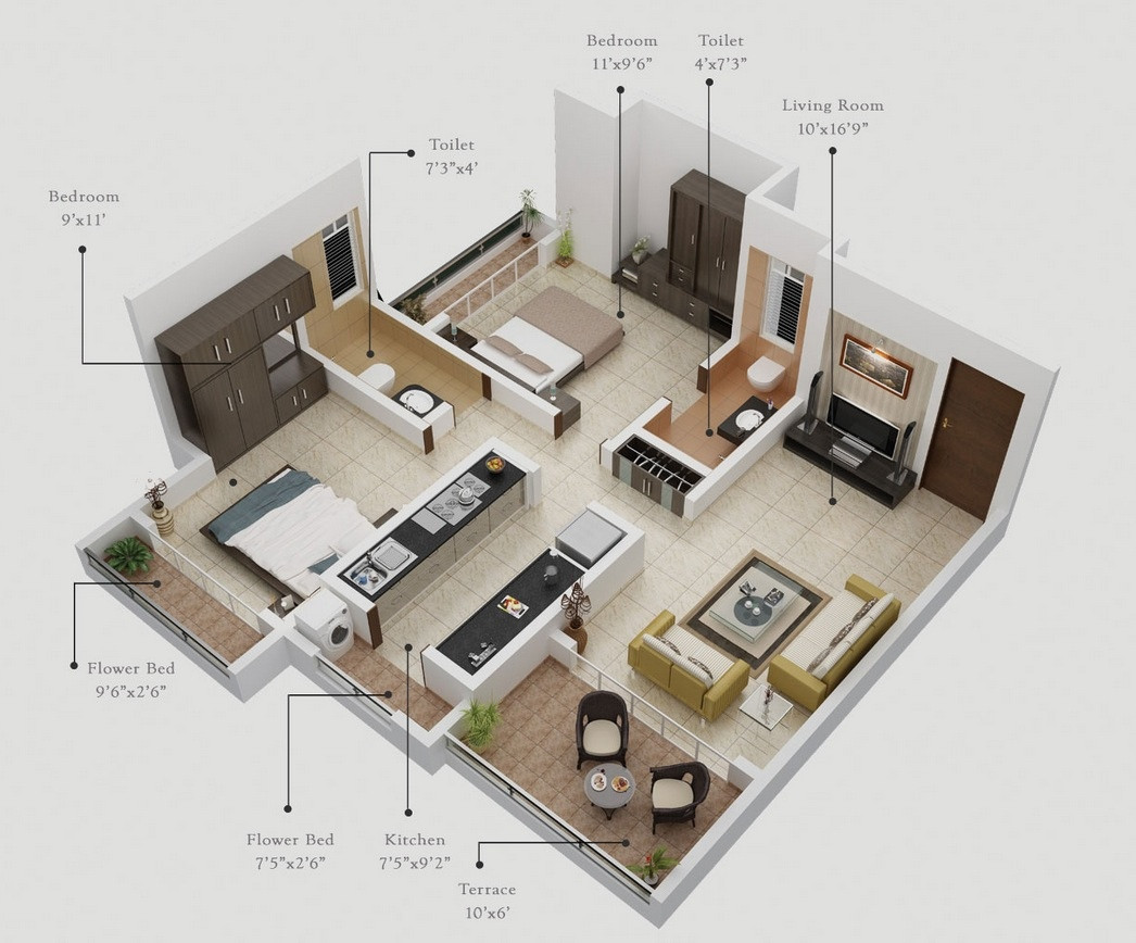 Best ideas about 2 Bedroom Apartment Floor Plans
. Save or Pin 2 Bedroom Apartment House Plans Now.