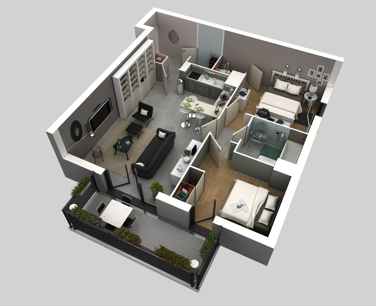 Best ideas about 2 Bedroom Apartment Floor Plans
. Save or Pin 50 3D FLOOR PLANS LAY OUT DESIGNS FOR 2 BEDROOM HOUSE OR Now.