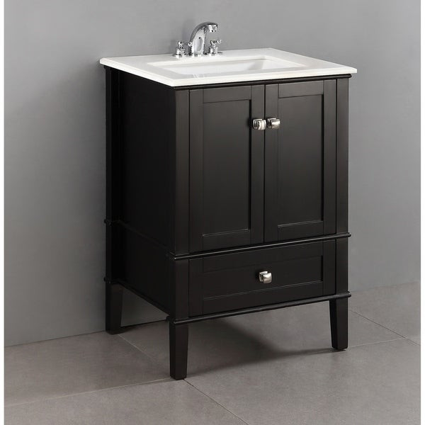 Best ideas about 24 Inch Bathroom Vanity With Drawers
. Save or Pin Shop WYNDENHALL Windham Black 2 door 24 inch Bath Vanity Now.